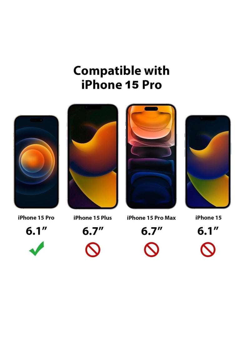 دوسالا حماية شاشة لجهاز آيفون 15 برو، زجاج مقسّى بصلابة 9H، مقاوم للخدوش، لاصق كامل من الحافة إلى الحافة، زجاج مضاد للكسر لجهاز آيفون 15 برو (آيفون 15 برو، شفاف) - Image 2