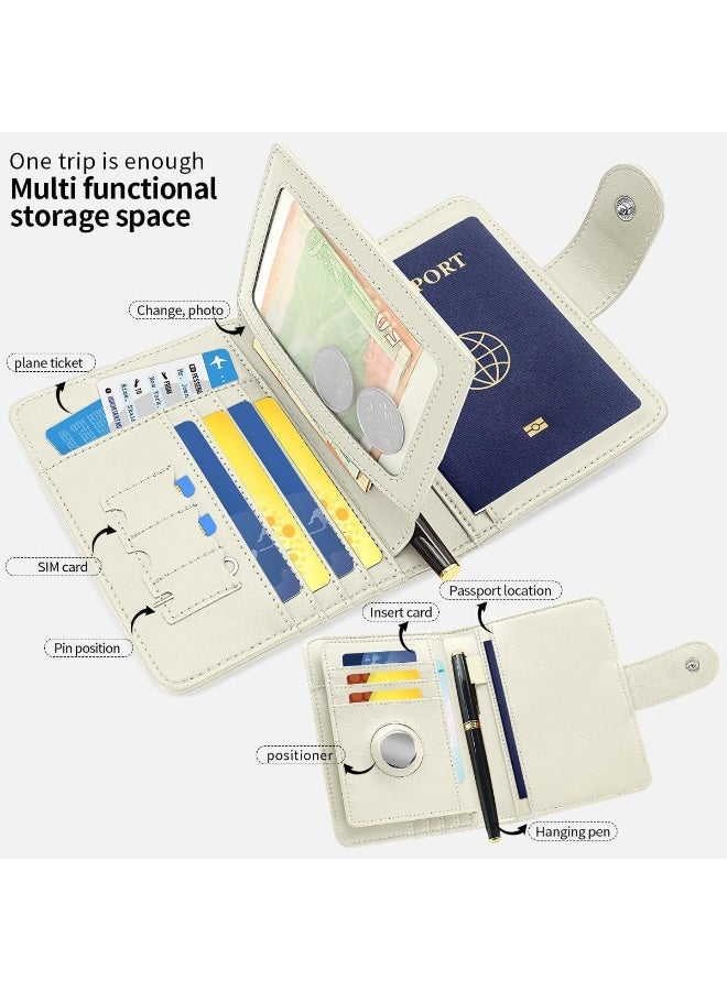 XIMAND حقيبة حامل جواز السفر Ximand مع حامل AirTag وفتحات للبطاقات وفتحة لجواز السفر وفتحة لتذكرة النقود وفتحة لبطاقة SIM للصور - Image 2