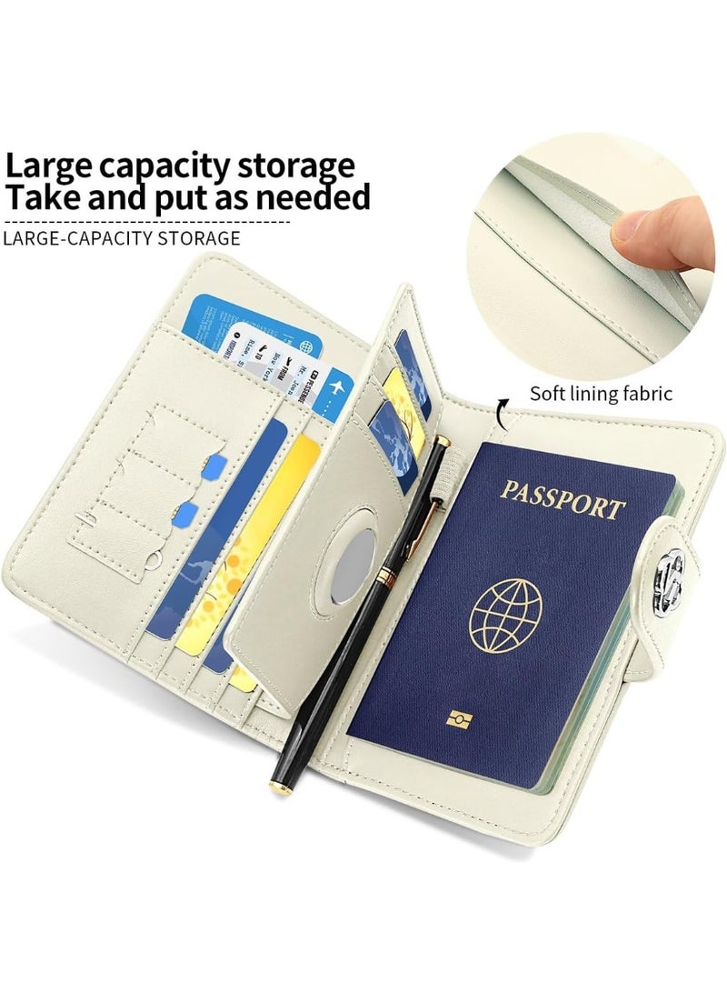 XIMAND حقيبة حامل جواز السفر Ximand مع حامل AirTag وفتحات للبطاقات وفتحة لجواز السفر وفتحة لتذكرة النقود وفتحة لبطاقة SIM للصور - Image 4