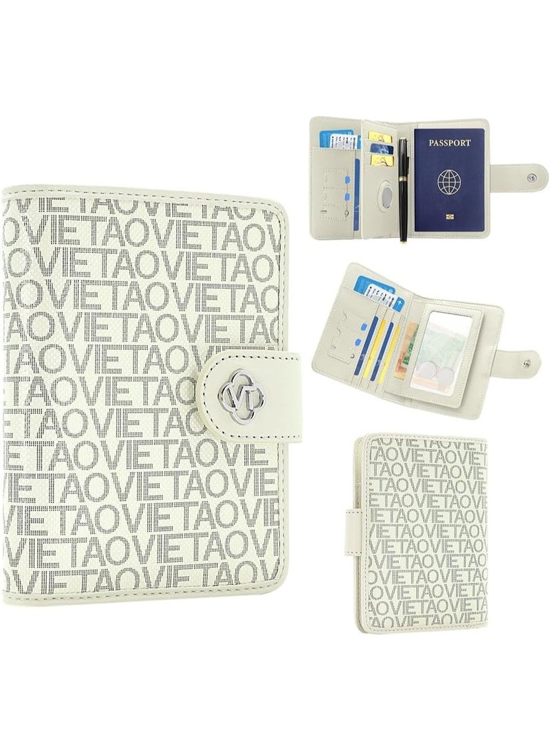 XIMAND حقيبة حامل جواز السفر Ximand مع حامل AirTag وفتحات للبطاقات وفتحة لجواز السفر وفتحة لتذكرة النقود وفتحة لبطاقة SIM للصور - Image 1