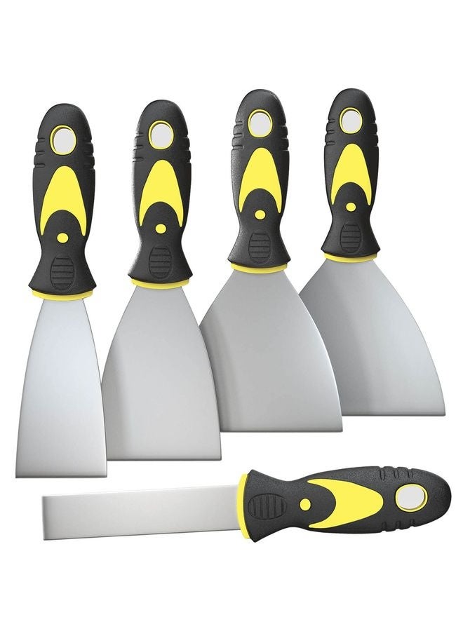 هومستر 5Pcs Putty Knife, Set, 1" 2" 3" 4" 5" Scraper, Spackle Knife, Paint Scraper, Scraper Tool, No Rusting, Perfect For Repairing Drywall, Removing Wallpaper, Mud, Plaster Scraping - Image 1