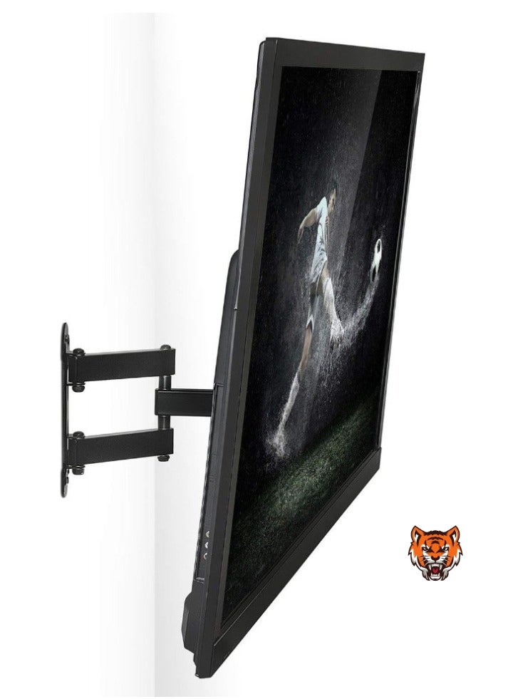 TIGER "Full Motion Corner TV Wall Mount Bracket with Extending Articulating Arm, Swivel & Tilt, VESA 400x400mm Compatible, Fits 32''-50'' TVs, Supports Up to 66 lbs, Black" - Image 2