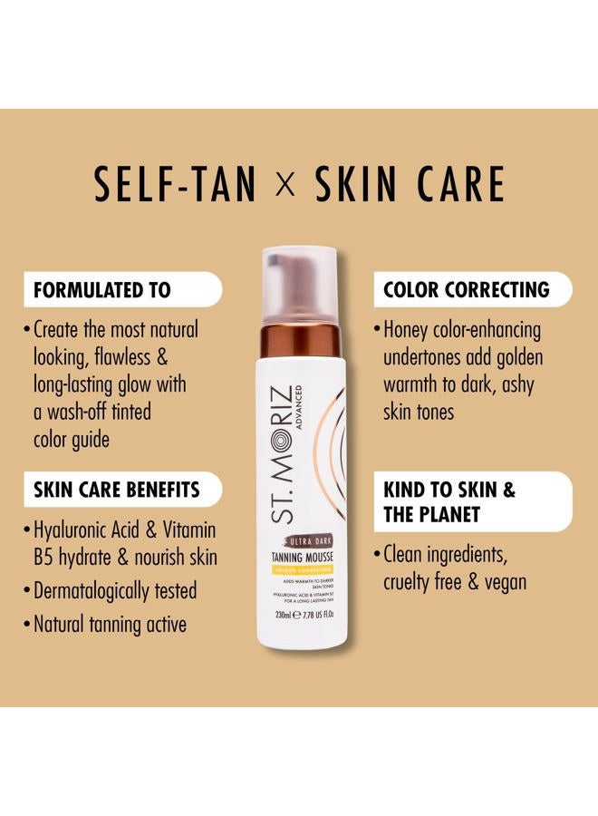 St. Moriz Advanced Colour Correcting Tanning Mousse With Hyaluronic Acid & Vitamin B5, Fast Drying Vegan Fake Tan, Ultra Dark, 200 Ml - Image 2