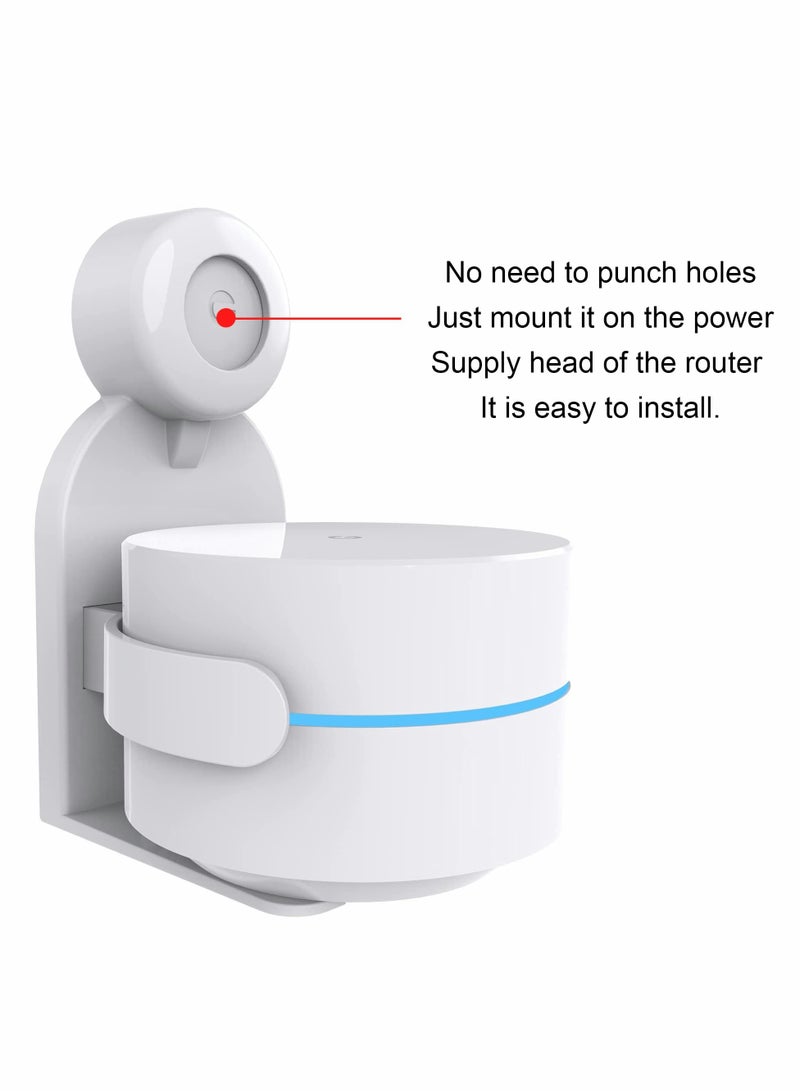 Compatible Wall Mount Holder for Google WiFi Router 1st and 2nd Gen, Space-Saving WiFi Router Bracket with Easy Installation, White - Image 3