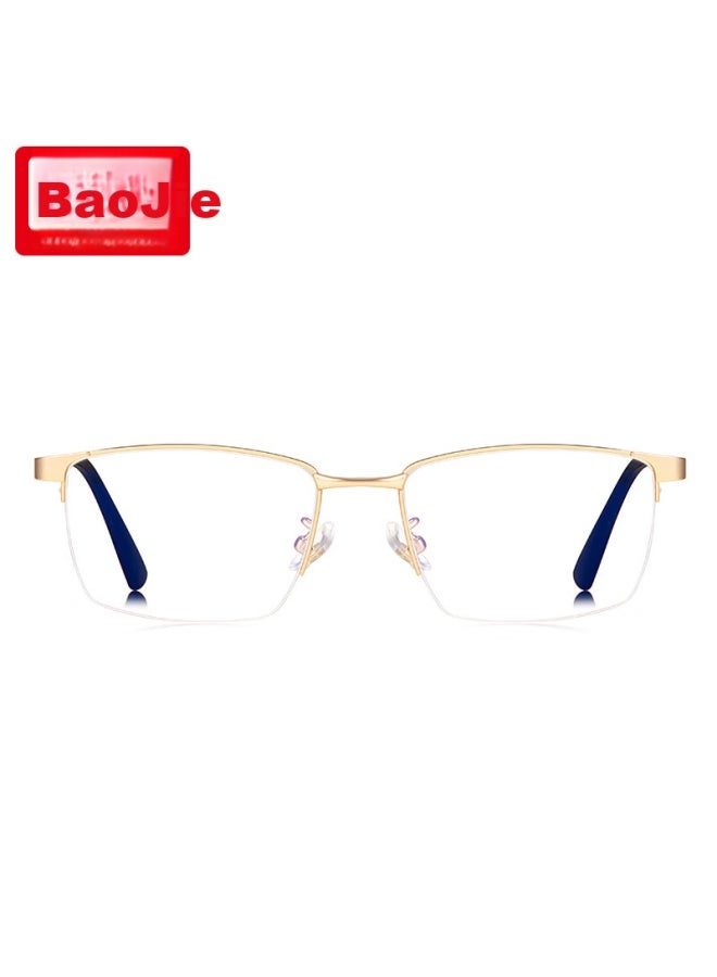Buzz Men's High Definition Blue Light Blocking Ultra-light Titanium Reading Gl Business Elderly Gl Nq0024 Bright Gold Frame +1.50 Magnification - Image 2