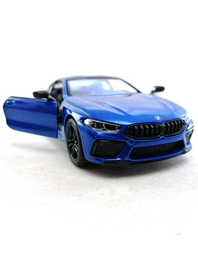 Kinsmart KiNSMART BMW M8 Competition Coupe Blue 5" 1:38 Scale Pullback Action Die Cast Metal Model Toy Race Car  - Image 4