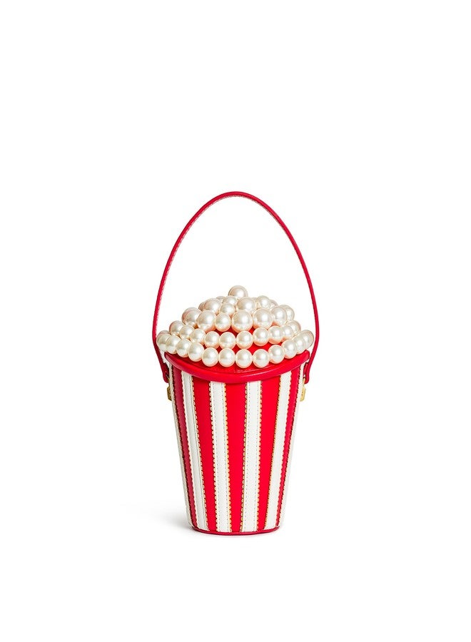 جي دبليو بي حقيبة دلو مزينة باللؤلؤ الصناعي من JW PEI للنساء - أحمر - Image 1