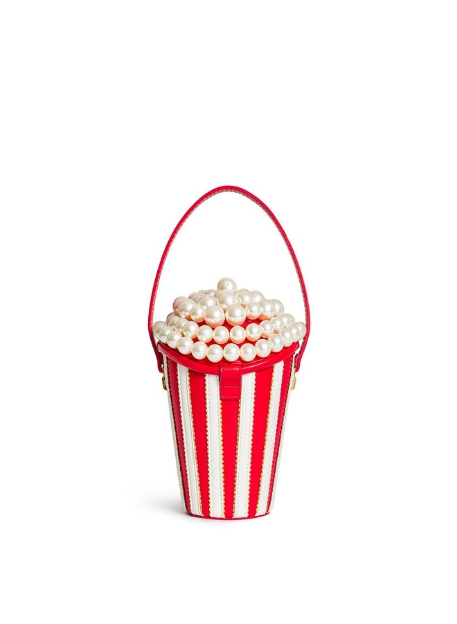 جي دبليو بي حقيبة دلو مزينة باللؤلؤ الصناعي من JW PEI للنساء - أحمر - Image 3