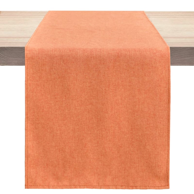 Winotic Table Runner 13 x 72 Inches Long Cotton Linen Farmhouse Style Orange Table Linen for Kitchen Dining Coffee Table Parties Wedding Home Decor FallOrange 13 x 72