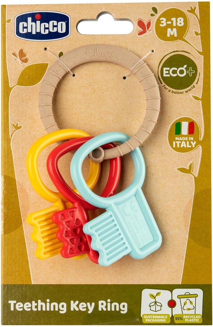 Chicco Eco+ Coloured Keys Tinker Toy - Recycled Plastic Key Gripper for Babies 3-18 Months - Image 2