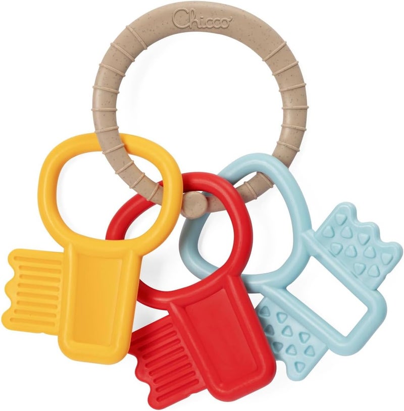 Chicco Eco+ Coloured Keys Tinker Toy - Recycled Plastic Key Gripper for Babies 3-18 Months - Image 1