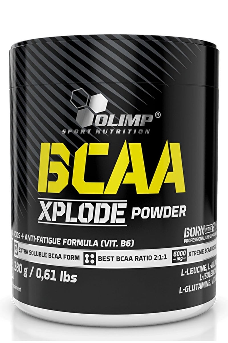 Olimp BCAA Xplode Powder – Lemon Flavor, 280g | 6g BCAAs + 1g L-Glutamine | Sugar-Free, Vitamin B6 Enriched Amino Supplement for Active Lifestyles