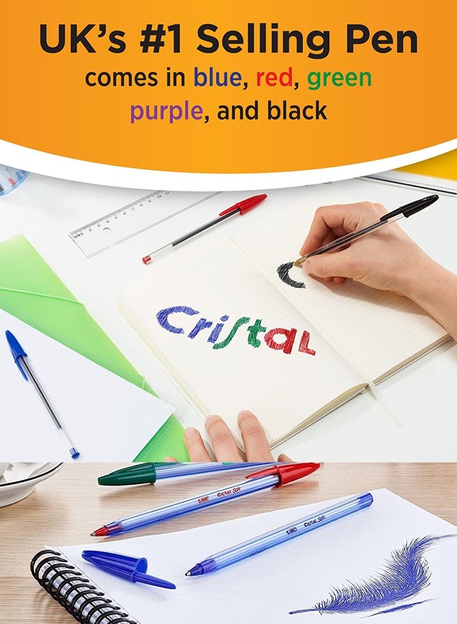 بيك أقلام حبر جاف أصلية من بيك كريستال بألوان متنوعة، رأس متوسط ​​(1.0 مم)، عبوة من 8 قطع + قطعتين - Image 4