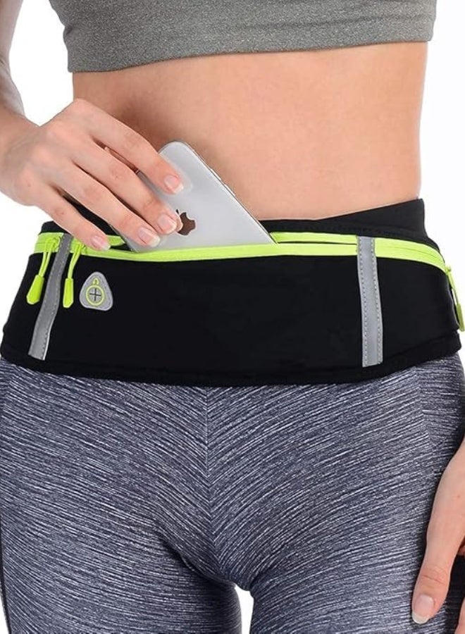 Chase Up Slim Running Belt Fanny Pack,Waist Pack Bag for Hiking Cycling Workout,Reflective Runners Belt Jogging Pocket Belt Compatible with iPhone13,12 pro,Travelling Money Phone Holder for Running - Image 2