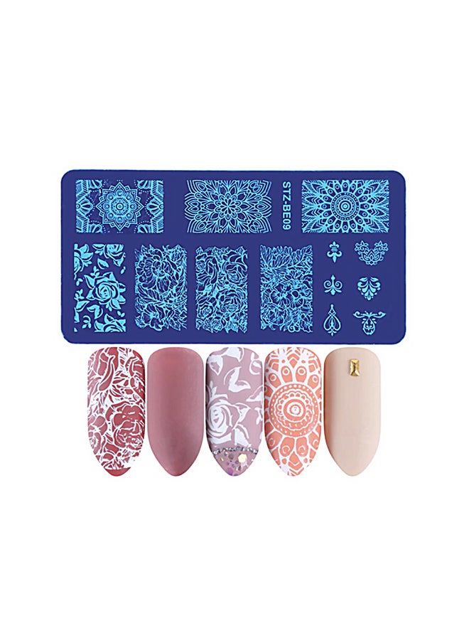 brunson - Nail Plates Nail Stamp Templates Metal Manicure Stencils Nail Art Stamping Image Plates for Nail Salon DIY Decoration MEDIUM NSP STZBE09 - Image 1