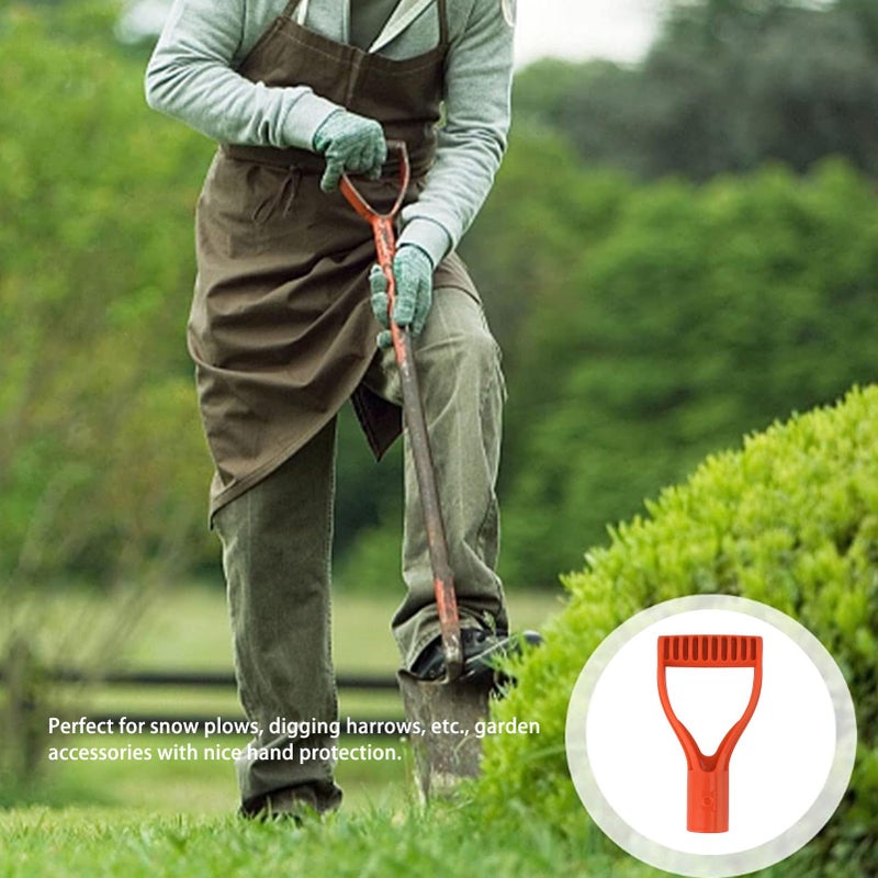 Orange Plastic Spade Shovel Handle Replacement 32mm Inner Diameter D Grip for Snow Digging Raking - Image 5