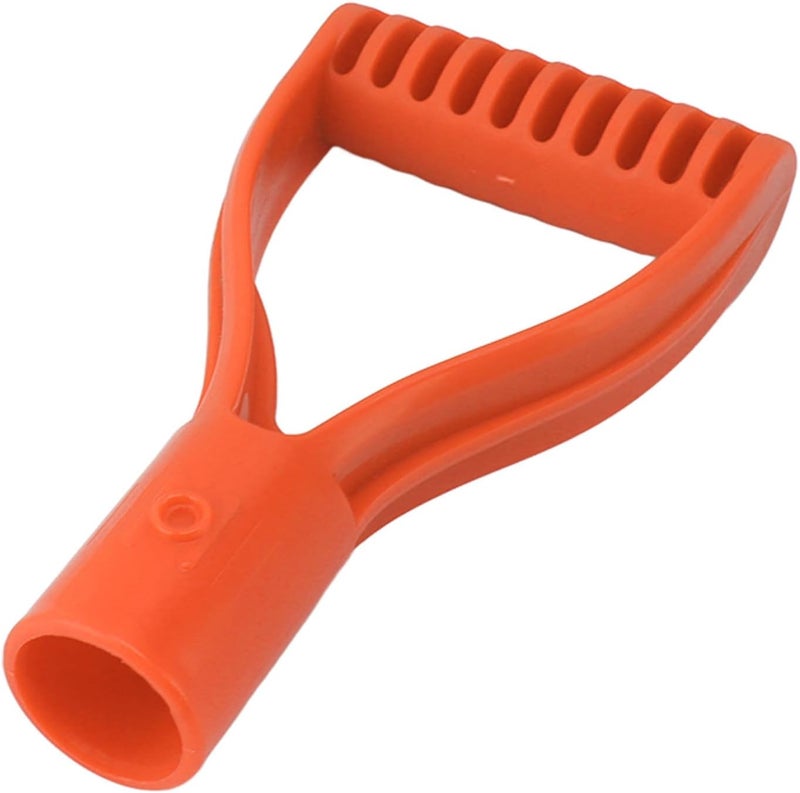 Orange Plastic Spade Shovel Handle Replacement 32mm Inner Diameter D Grip for Snow Digging Raking - Image 1