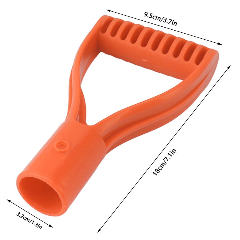 Orange Plastic Spade Shovel Handle Replacement 32mm Inner Diameter D Grip for Snow Digging Raking - Image 3