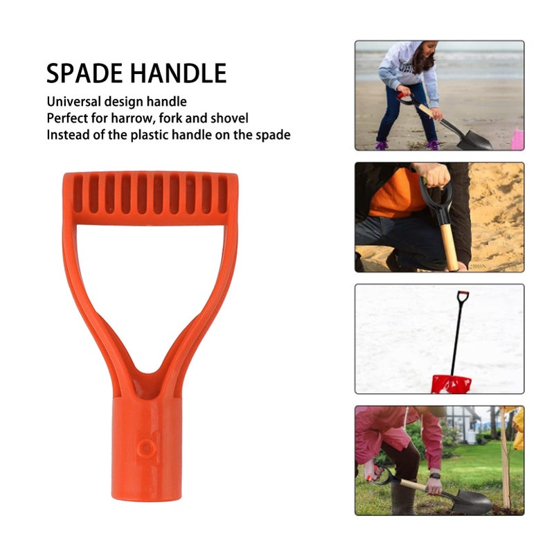 Orange Plastic Spade Shovel Handle Replacement 32mm Inner Diameter D Grip for Snow Digging Raking - Image 4