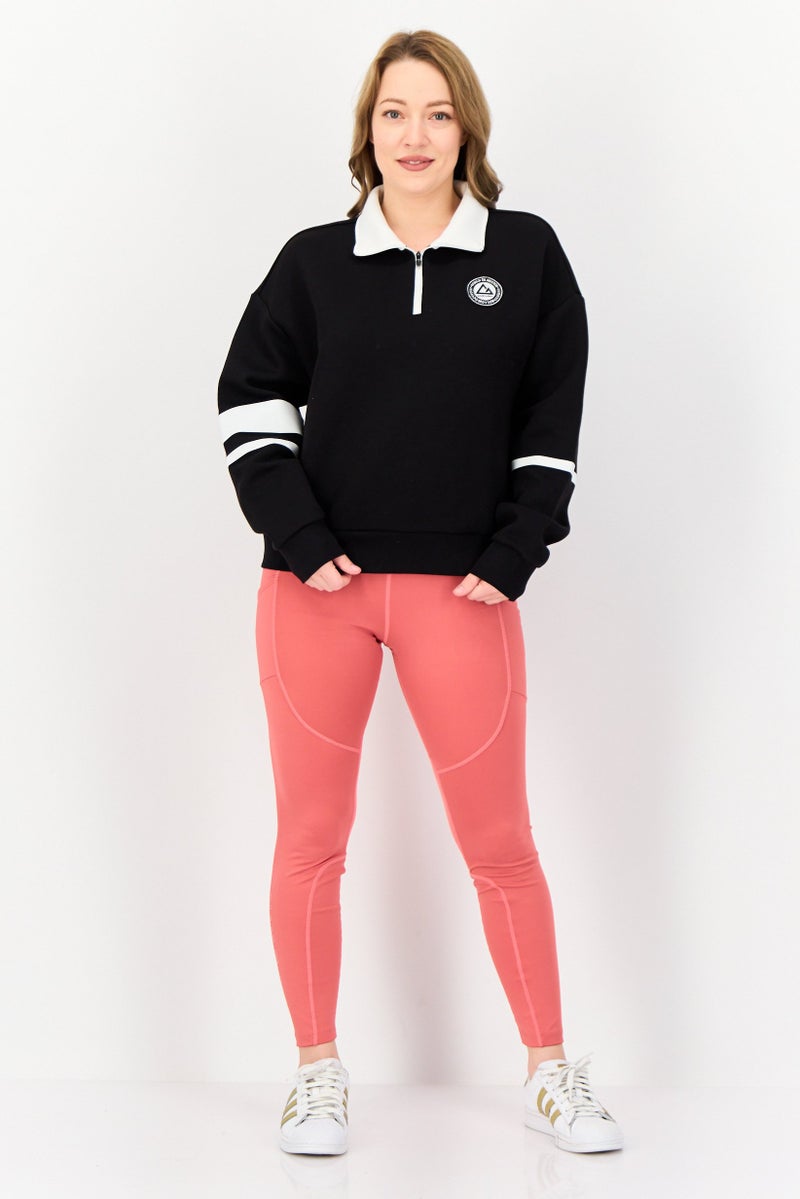 GIORDANO Women G-Motion Sportswear Fit Long Sleeve Outdoor Sweatshirt, Black  - Image 3