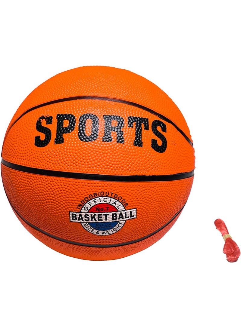 كرة سلة مطاطية رياضية - الحجم والوزن الرسمي، مصممة لمباريات كرة السلة الداخلية والخارجية