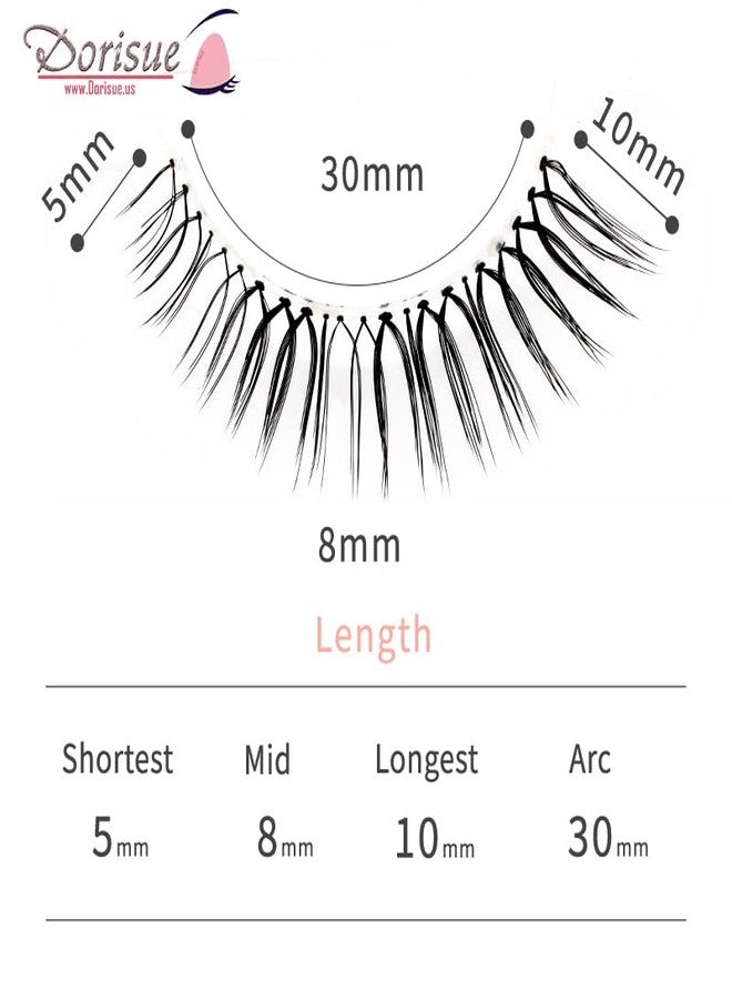 Dorisue Cat Eye False Lashes - Long Wispy Eyelashes for Dating Makeup, Outer Corner Dramatic Volume 5-12mm, 4 Pairs (E2) - Image 2