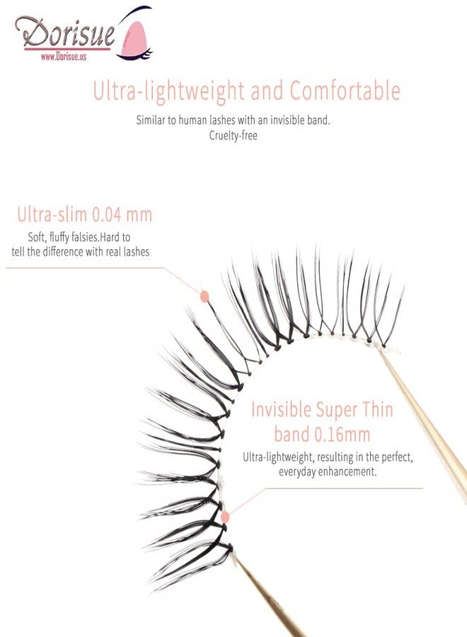 Dorisue Cat Eye False Lashes - Long Wispy Eyelashes for Dating Makeup, Outer Corner Dramatic Volume 5-12mm, 4 Pairs (E2) - Image 3