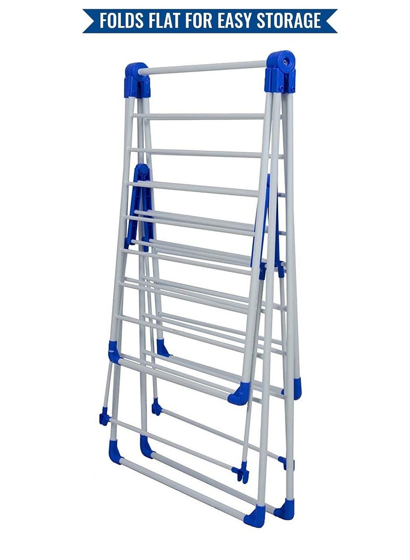 بريمو بلس رف مجفف الملابس أبيض/أزرق قابل للطي, منشر غسيل و رف تجفيف الملابس - Image 1