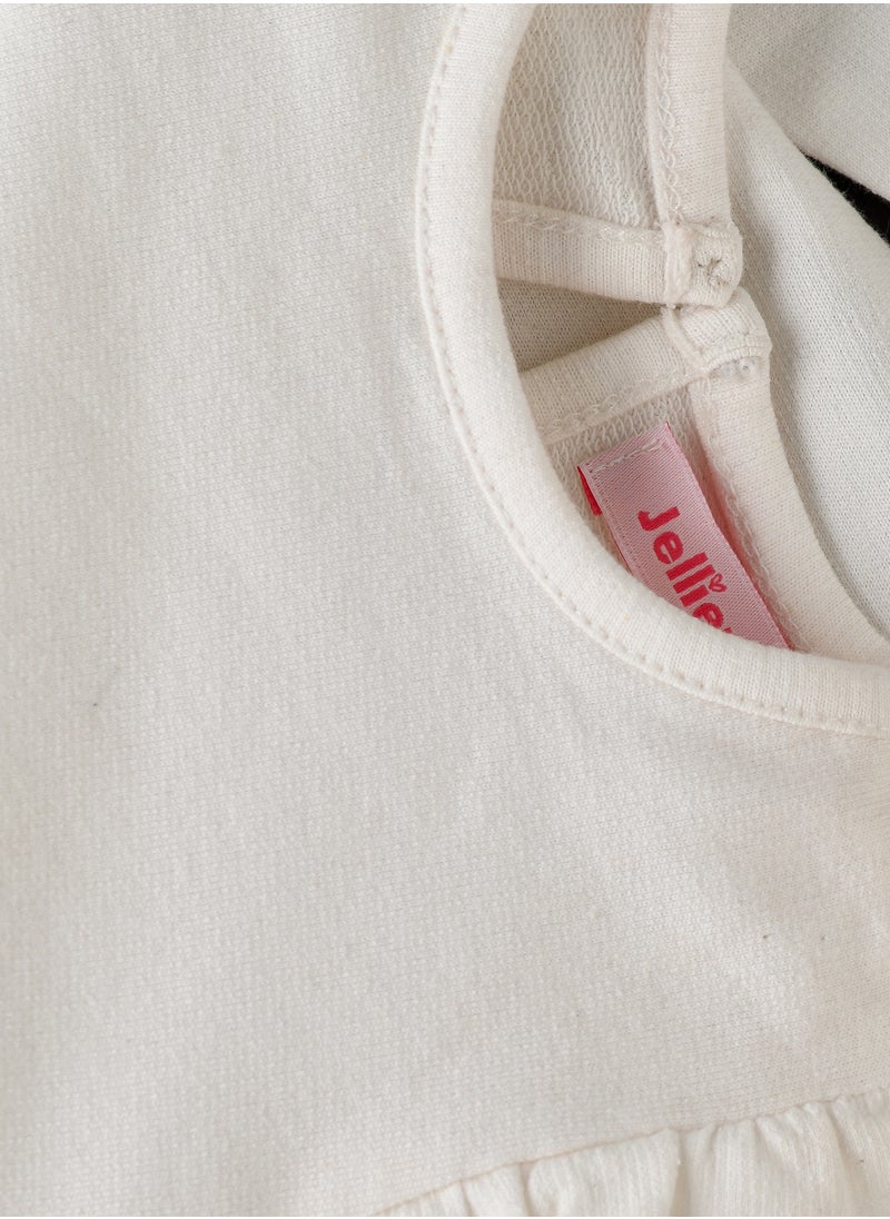 Jelliene Baby White Top with Bunny Pocket and Ruffles  - Image 4