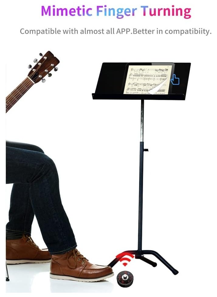 ELIKLIV Page Flip Pedal Rechargeable Wireless Foot Switch, Suitable for Tablets, Smartphones, Electronic Sheet Music, E-Books, PPT, Pictures, Videos, Bluetooth Page Flip Pedals, Portable Smart Wireless Bluetooth Music Flip Pedals, Tablet/Mobile Phone Hands-free Sheet Music Reading and Page Turning  - Image 2
