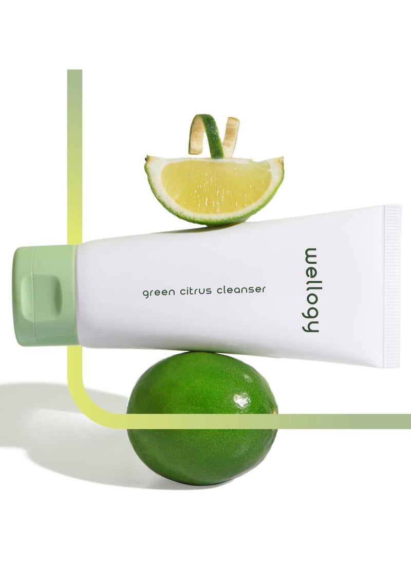 Wellogy Korean Daily Foaming Face Wash with Salicylic Acid and Green Citrus Extract for Sensitive Skin, Vegan | Gentle Face Cleanser, Acne Treatment, Lightweight Formula | 100ml - Image 1