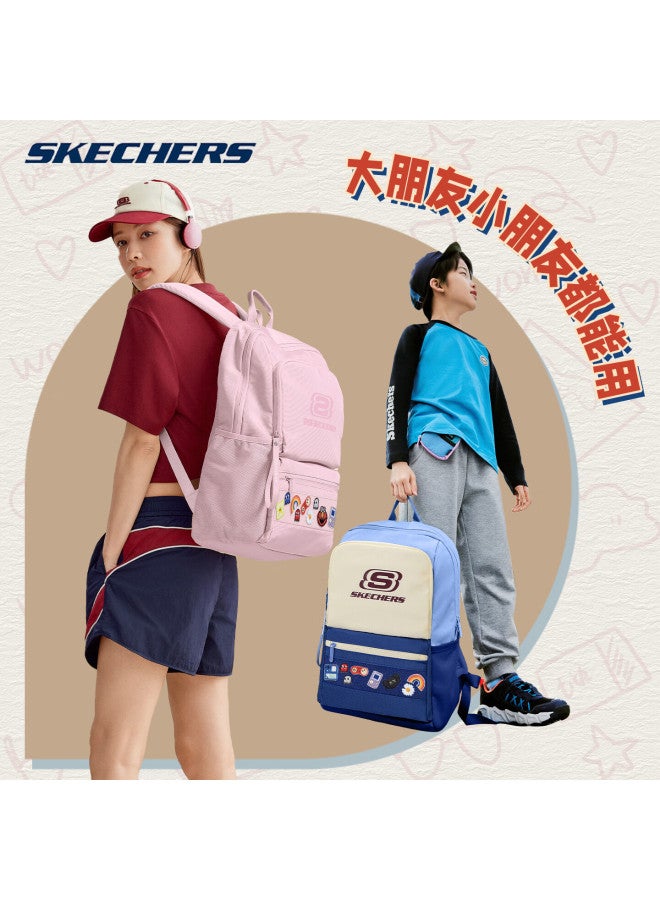 Skechers Diy Large Capacity Travel Commuter Laptop Backpack For Men College Students High School Junior High Girls - Blue - Image 4