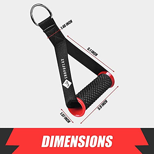 Shopoflux® Heavy Duty Handles with Solid ABS Cores and Welded D-Rings for Gym Machine, Resistance Band, Cable Machines (1 Pair) (Red) - Image 5