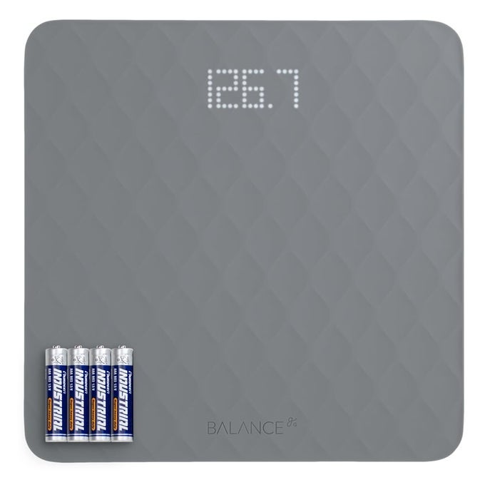 SCALE FOR BODY WEIGHT ACCURATE DIGITAL BATHROOM SCALE WITH NONSLIP TEXTURED SILICONE COVER 400LBS CAPACITY GRAY