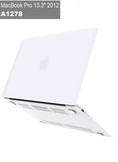 CATANES حافظة حماية صلبة لجهاز MacBook Pro مقاس 13.3 بوصة طراز A1278 (2012) مع غطاء أمامي وخلفي باللون الأبيض  - Image 1