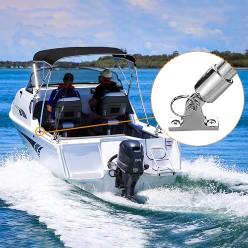 Amadget 2 PCS Bimini Top Caps Tube, Eye End Top Fitting Marine 316 Stainless Steel Bimini Canopy Hardware, Inside Dia 7/8" - Image 5