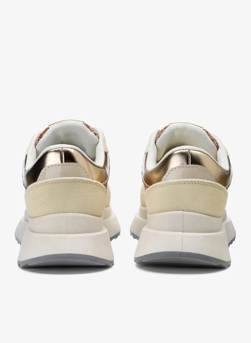 Freddy Nude & Beige Freddy Women’s Platform Sneakers – Nude Beige Suede & Textured Fabric Casual Shoes with Chunky Sole for Women | Best Price UAE