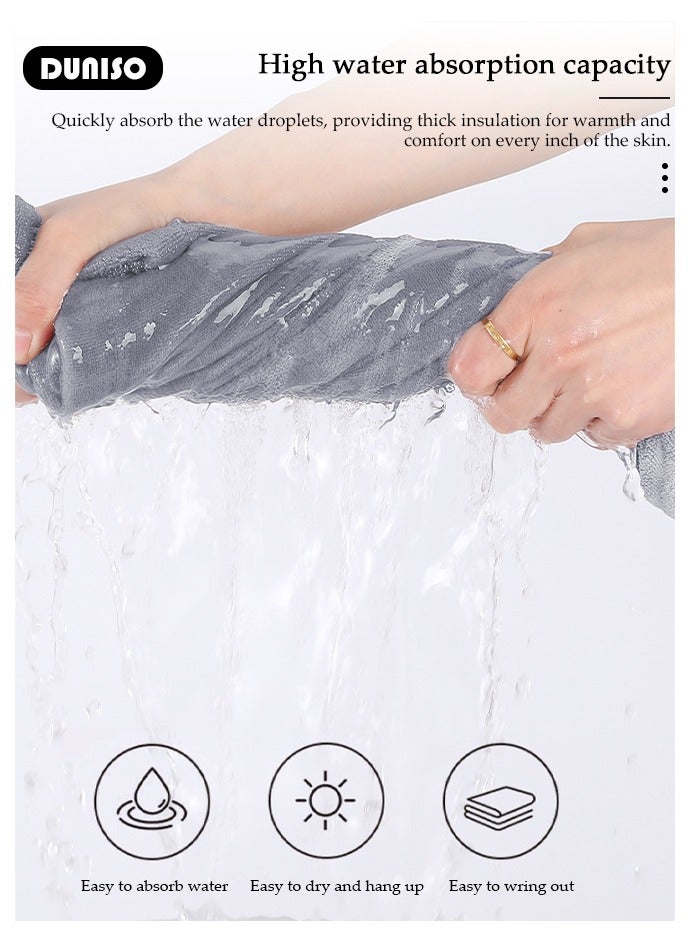 DUNISO Ultra Soft Microfiber Women Bathrobe , Absorbent Soft and Breathable，Lightweight Spa Robe，Off Shoulder Women's Soft Wrap Towel for  Home, Bathroom, Postpartum - Image 2