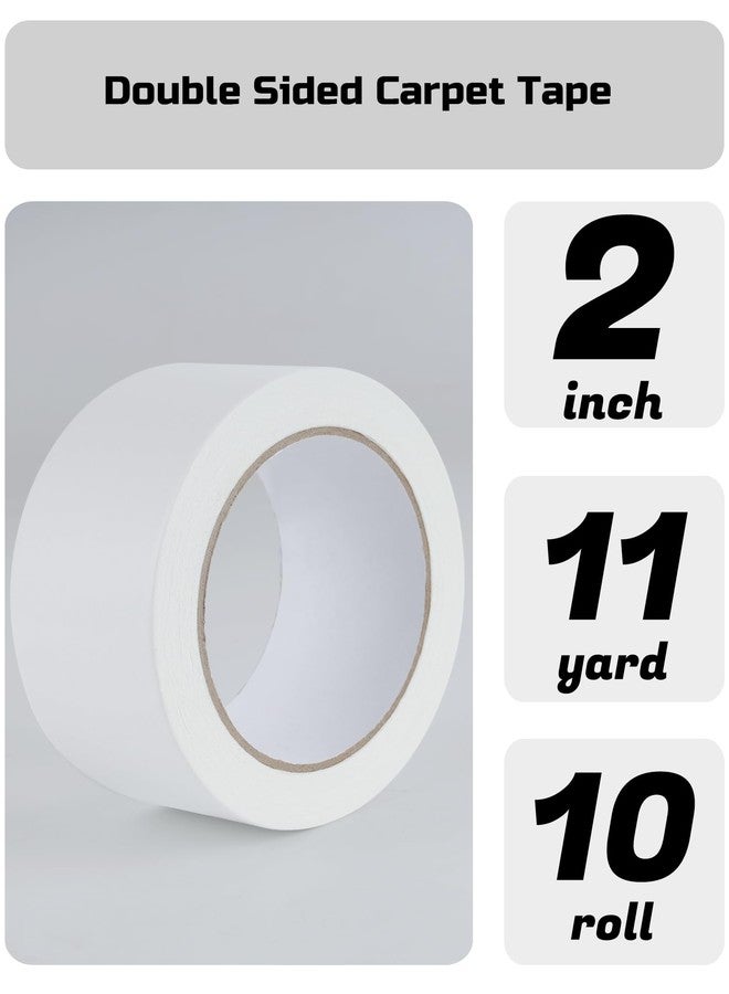 Lichamp Bulk 10 Pack Double Sided Carpet Tape for Hardwood Floors, 2 inch Wide by 11 Yards for Area Rugs On Carpet Stickers Rug Gripper Tape - Image 2
