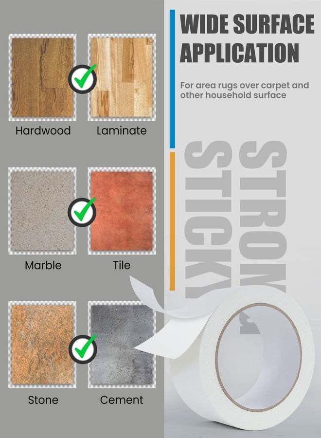 Lichamp Bulk 10 Pack Double Sided Carpet Tape for Hardwood Floors, 2 inch Wide by 11 Yards for Area Rugs On Carpet Stickers Rug Gripper Tape - Image 4