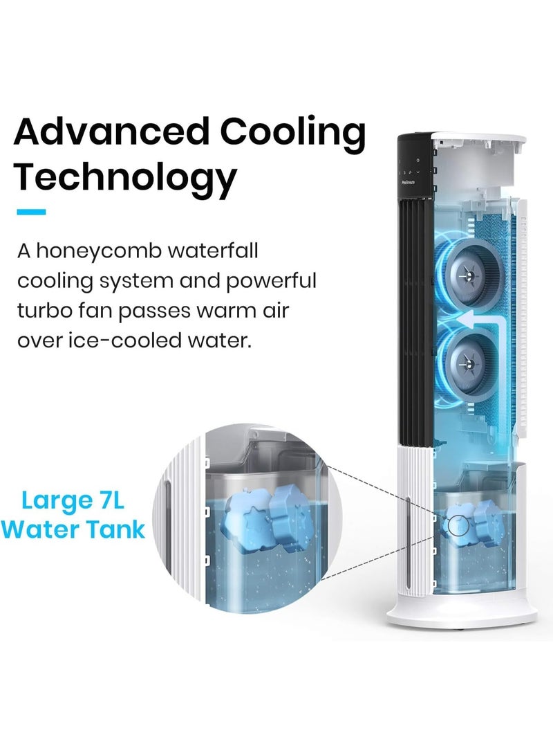 Pro Breeze Portable Air Conditioner 7L Evaporative Air Cooler 42" Portable Tower Fan, 3 Speeds with Remote, Automatic Oscillation, 10 Hour Timer & Sleep, Natural & Humidification Mode for Home/Office - Image 5