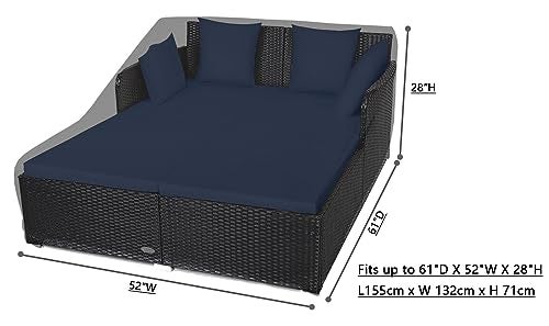 WORUO Outdoor Rattan Sunbed Cover 600D tear resistant UV resistant rattan sofa waterproof cover - Image 3
