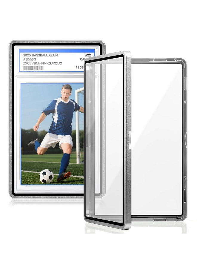 DEDC DEDC PSA Slab Case - 2 Pcs, Magnetic Metal Graded Card Protector for PSA/CGC/BGS/CSG Slab, Card Display and Guard, Graded Card Slab Holder, Slab Bumper with U-V Protection for Baseball Football Gaming Sports Cards  - Image 1