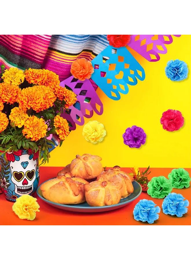 16pcs Artificial Marigold Flower Garland Heads Mixed Color Realistic Fake Flowers - Image 2
