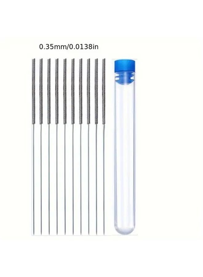 3D Printer Nozzle Cleaning Needle Set 0 35mm Stainless Steel Tool 10pcs - Image 1