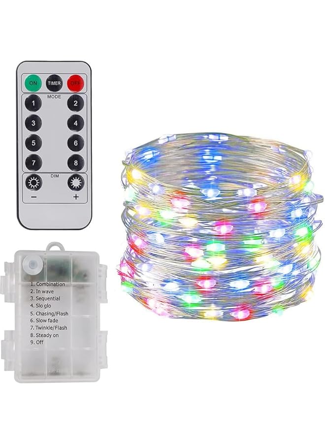 The Bros 2 Pack 20 metre 200 LED Fairy Lights Battery Operated Lights with Remote Waterproof 8 Modes Twinkle String lamp for Christmas, Bedroom, Garden,Valentine's Day Decoration (Colorful) - Image 5