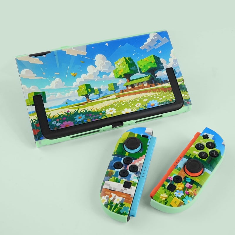 TIKOdirect Protective Case for Switch 2, Hard PC Shell and Soft TPU Joy-Con Grip, Slim Dockable Cover Case with Cute Pattern, Anti-Scratch and Shock-Absorption Design Cover Skin for Switch 2, Flower - Image 5