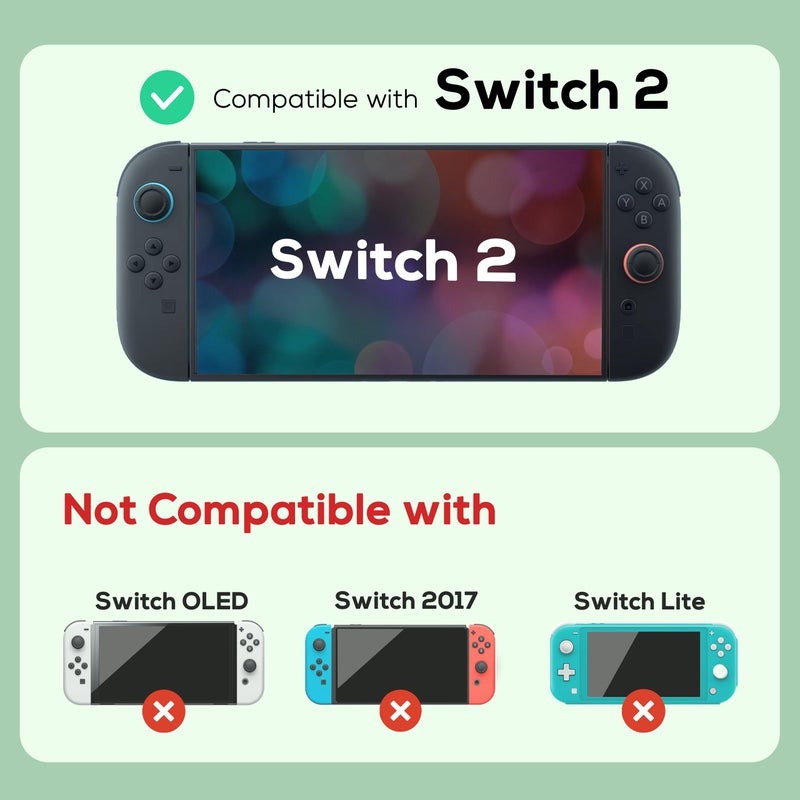 TIKOdirect Protective Case for Switch 2, Hard PC Shell and Soft TPU Joy-Con Grip, Slim Dockable Cover Case with Cute Pattern, Anti-Scratch and Shock-Absorption Design Cover Skin for Switch 2, Flower - Image 4