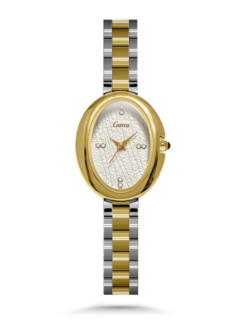 كاتيرا ساعة يد نسائية بسير ستيل ضد الماء عصرية و حديثة وبجودة عالية من Catera