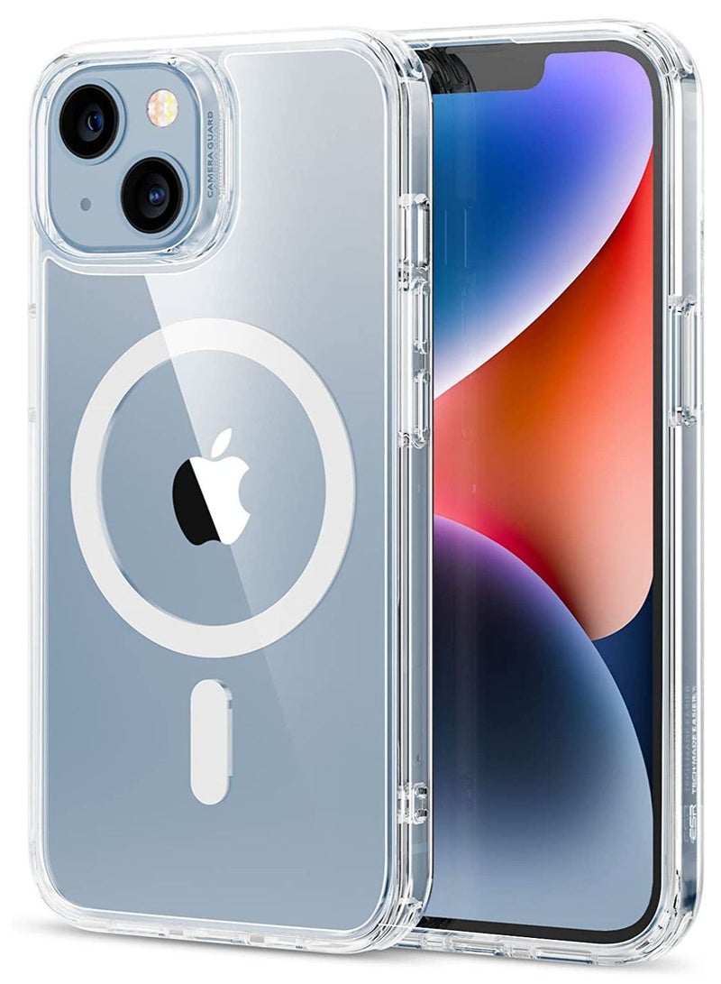 for iPhone 14 Plus Case, MagSafe Phone Case Supports Magnetic Wireless Charging, Shockproof Military-Grade Protection, Scratch-Resistant Back, Classic Hybrid Cover for iPhone 14 Plus, Clear  - Image 1